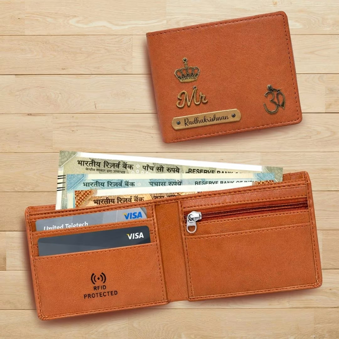 Personalized RFID Protected Chain Wallet with Card Holder