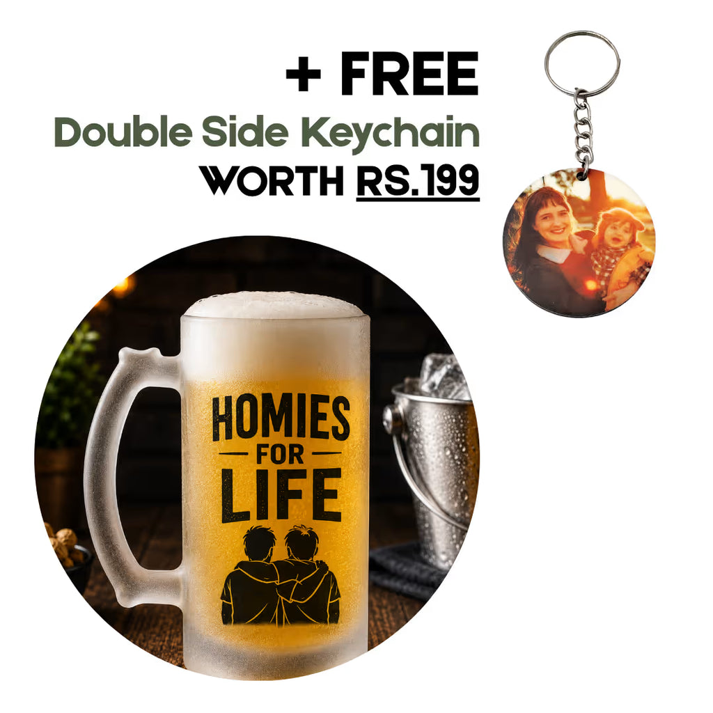 Homies for Life Beer Mug for Brother & Friend