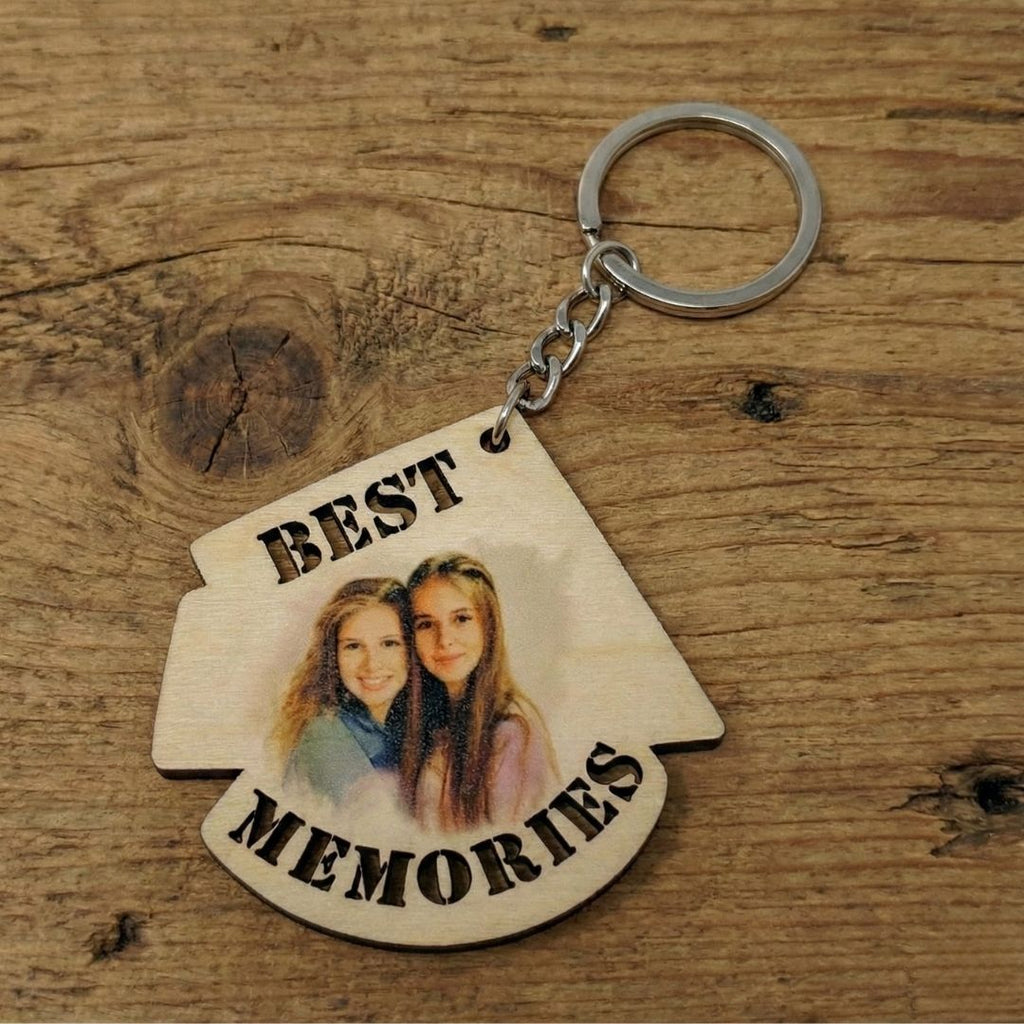 Best Memories Quote Photo Mdf Keychain