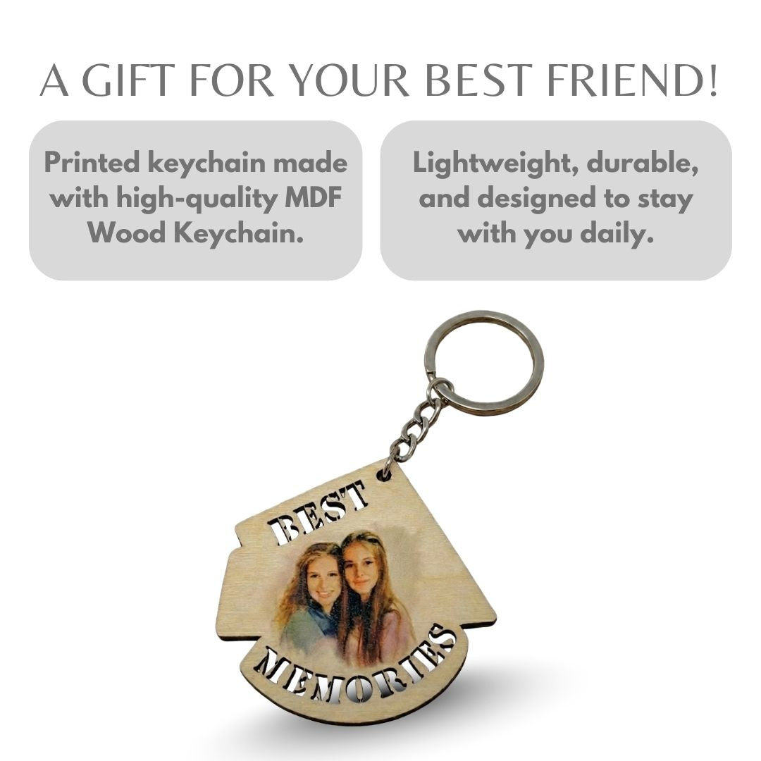 Best Memories Quote Photo Mdf Keychain
