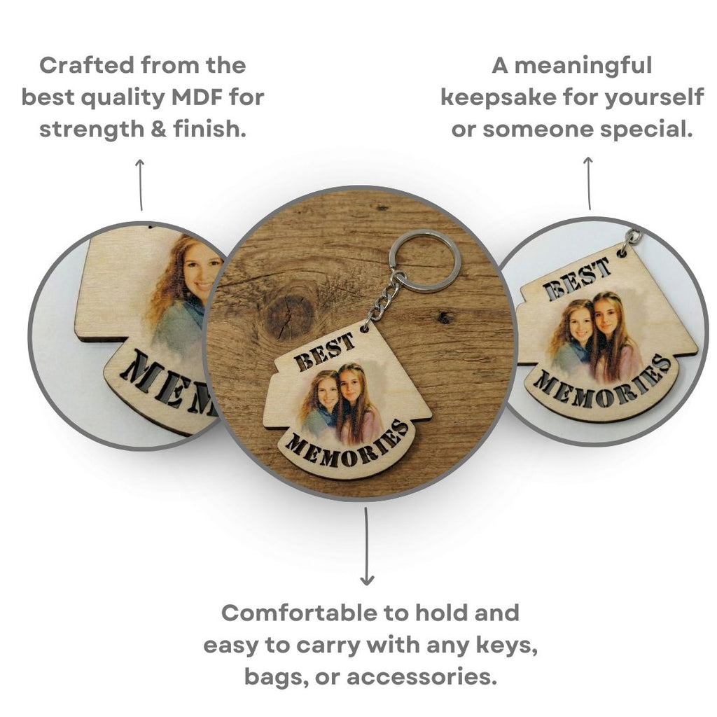 Best Memories Quote Photo Mdf Keychain