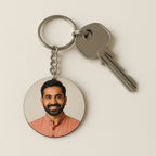 Circle Mdf Double Side Photo Keychain