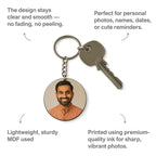 Circle Mdf Double Side Photo Keychain
