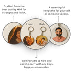 Circle Mdf Double Side Photo Keychain