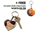 Heart Mdf Double Side Photo Keychain