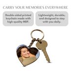 Heart Mdf Double Side Photo Keychain