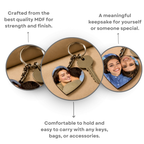 Heart Mdf Double Side Photo Keychain