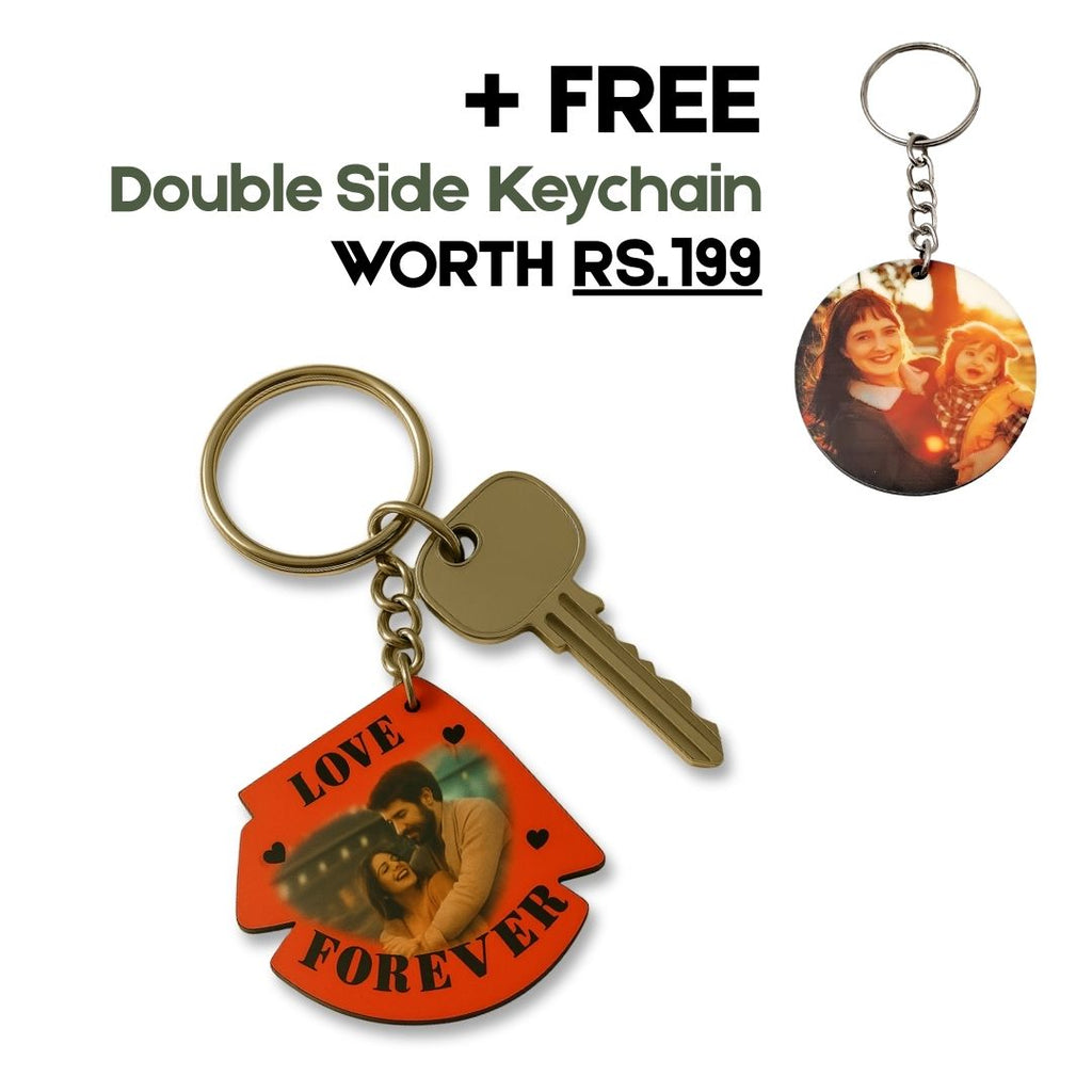 Love Forever Quote Photo Mdf Keychain