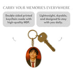 Oval Mdf Double Side Photo Keychain