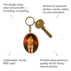 Oval Mdf Double Side Photo Keychain