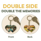 Double Heart Mdf Double Side Photo Keychain