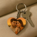 Heart Mdf Double Side Photo Keychain