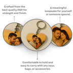 Heart Mdf Double Side Photo Keychain
