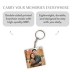 Square Mdf Double Side Photo Keychain