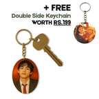 Oval Mdf Double Side Photo Keychain