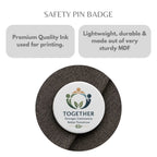 Customized MDF Circle Badge (Safety Pin Attachment)