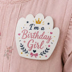 Customized MDF Hand Shaped Badge (Safety Pin Attachment)