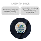 Customized MDF Shell Shaped Badge (Safety Pin Attachment)