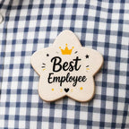 Customized MDF Star Shaped Badge (Safety Pin Attachment)