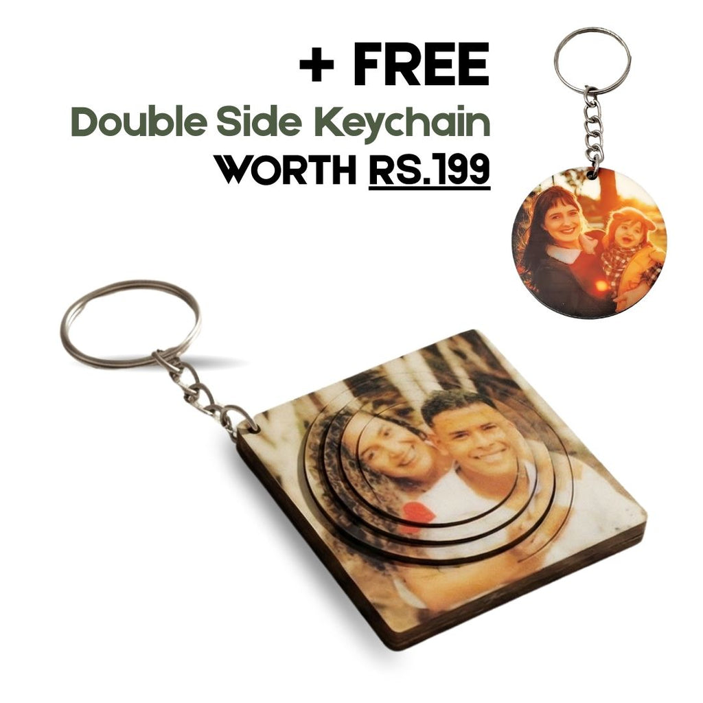 Circle Customized 3d Photo Keychain