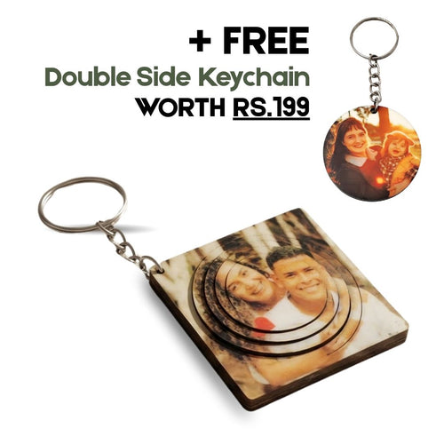 Circle Customized 3d Photo Keychain