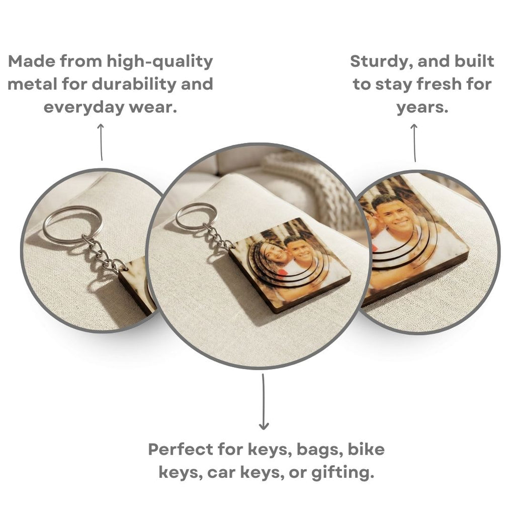 Circle Customized 3d Photo Keychain