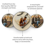 Joint Heart Mdf Double Side Photo Keychain
