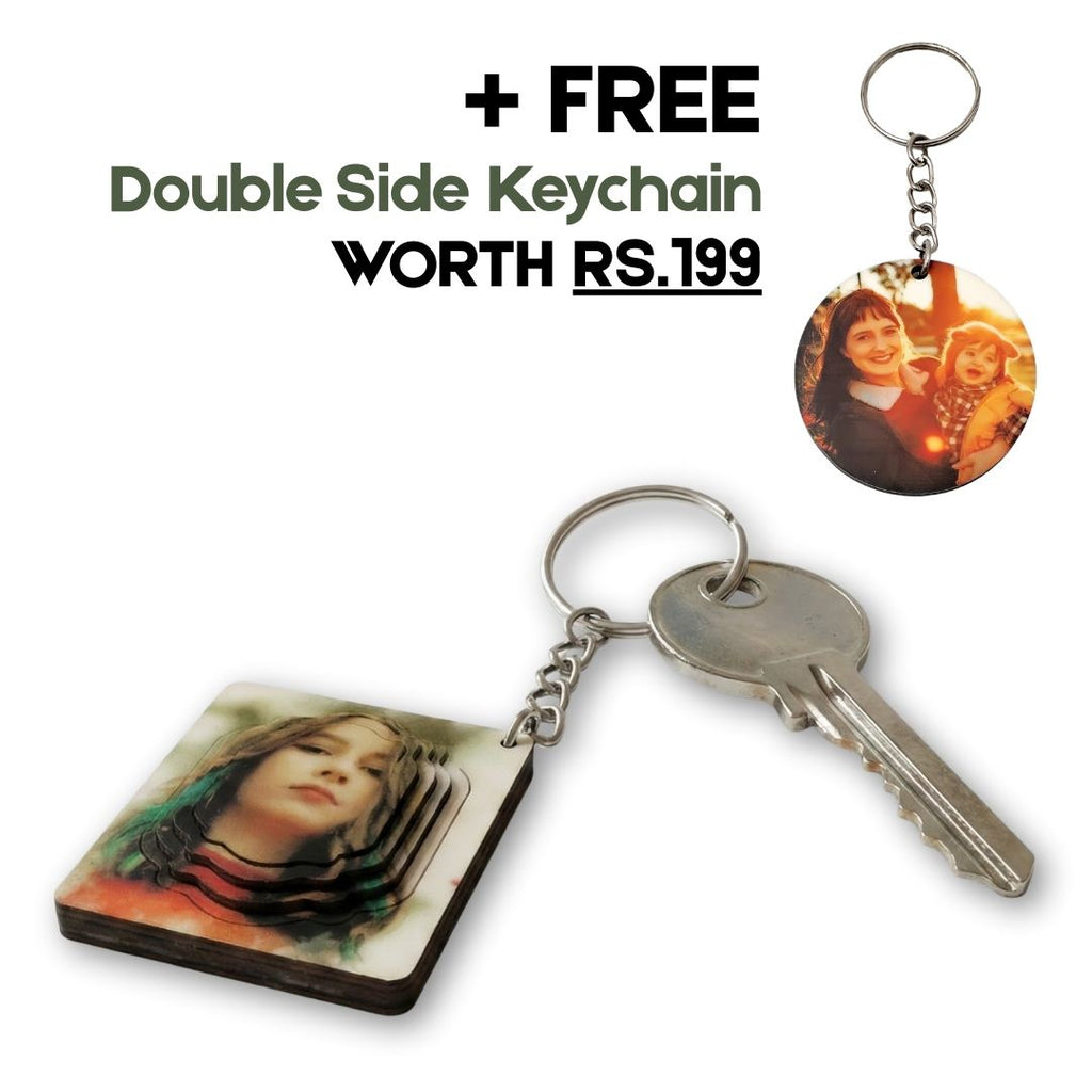 Rectangle Customized 3d Photo Keychain