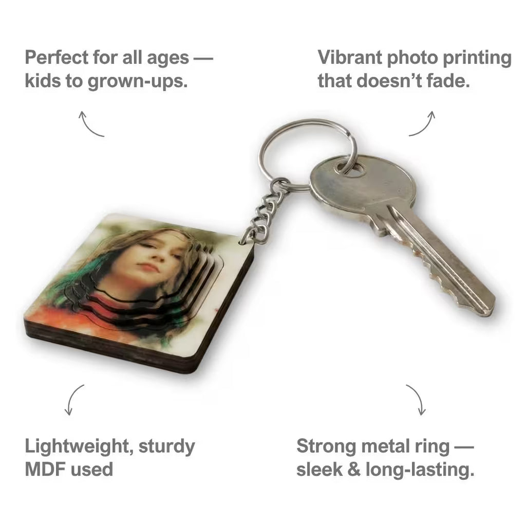 Rectangle Customized 3d Photo Keychain