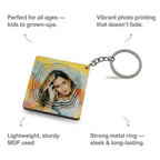 Square Customized 3d Photo Keychain