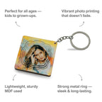 Square Customized 3d Photo Keychain