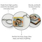 Square Customized 3d Photo Keychain