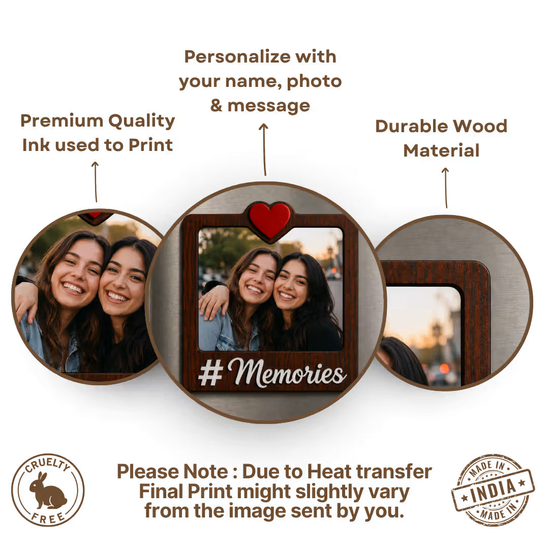 Memories Friends Photo Wooden Fridge Magnets