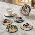 Mom & Daughter MDF Circle Photo Tea Coaster