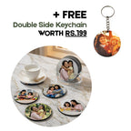 Mom & Daughter MDF Circle Photo Tea Coaster