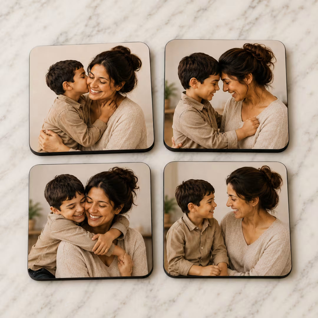 Mom & Son MDF Square Photo Tea Coaster