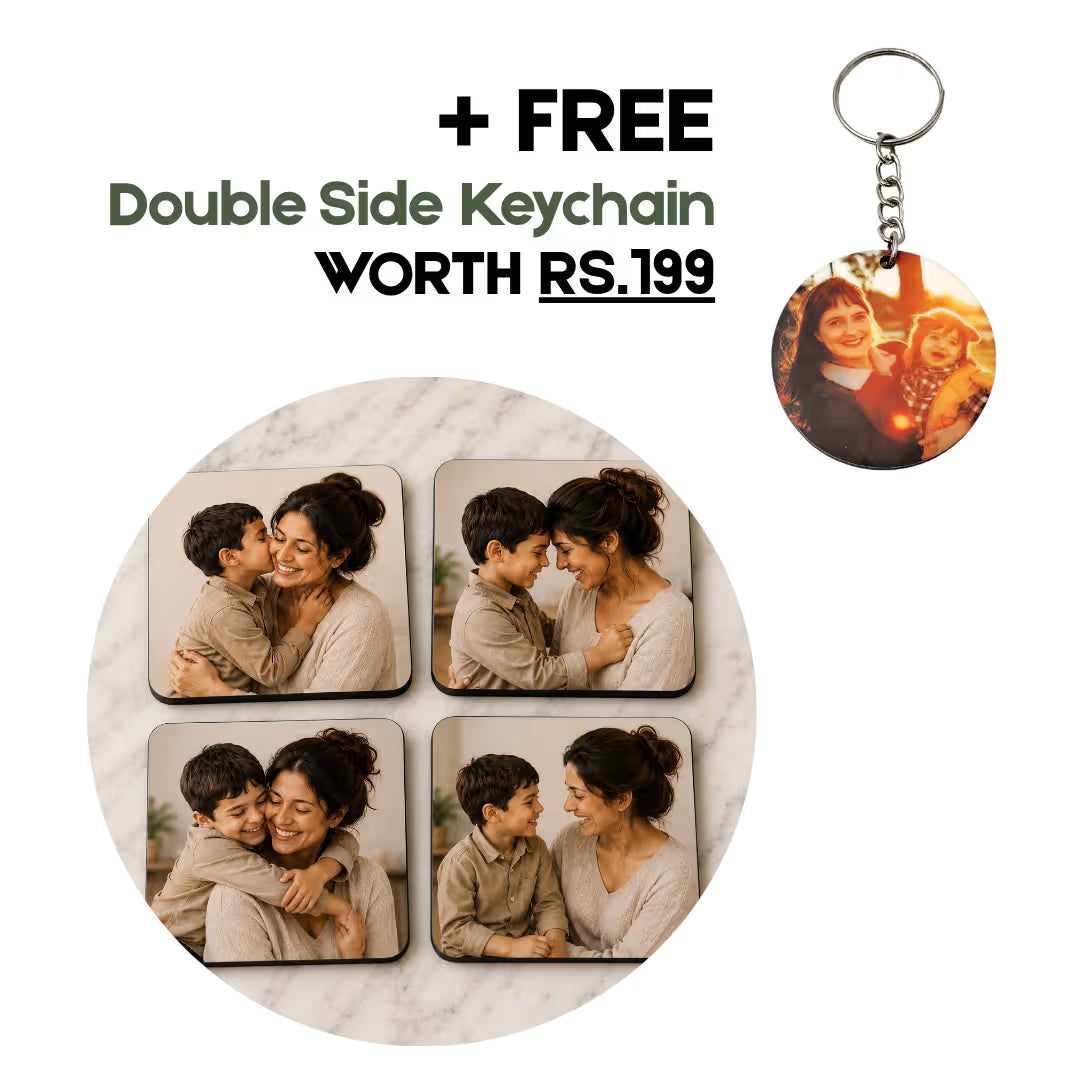 Mom & Son MDF Square Photo Tea Coaster
