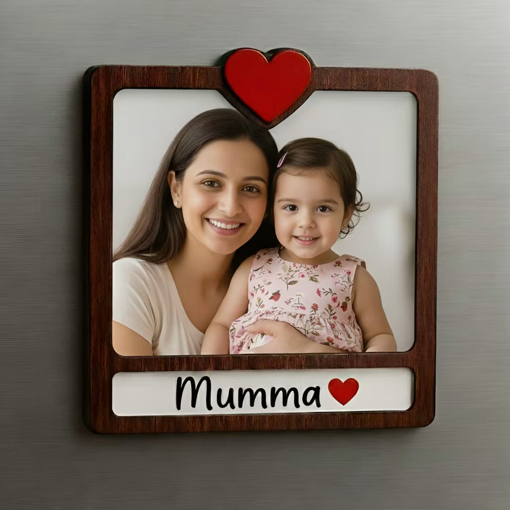 Mumma Wooden Personalized Photo Fridge Magnet