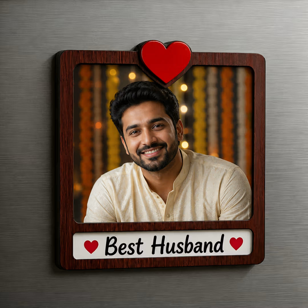 Husband Wooden Personalized Photo Fridge Magnet