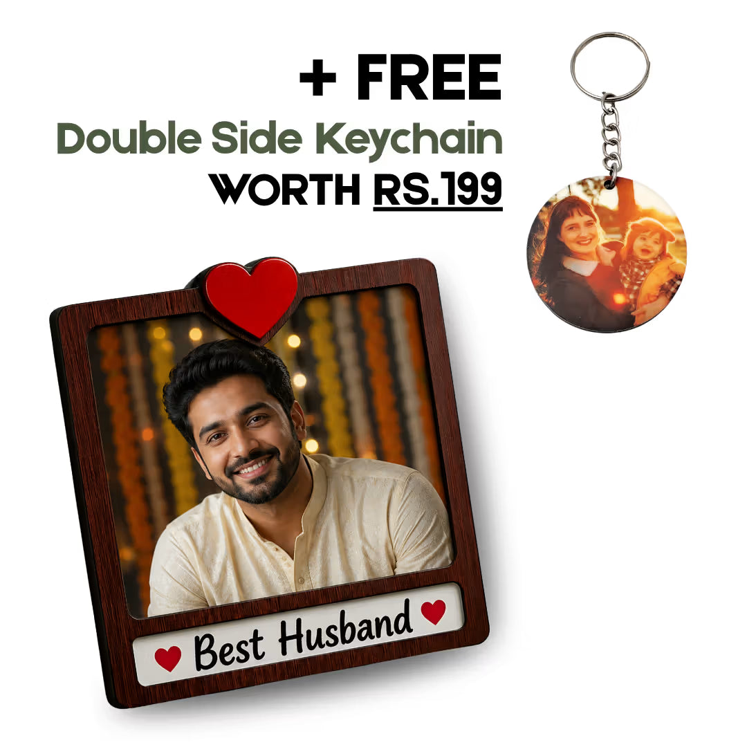 Husband Wooden Personalized Photo Fridge Magnet