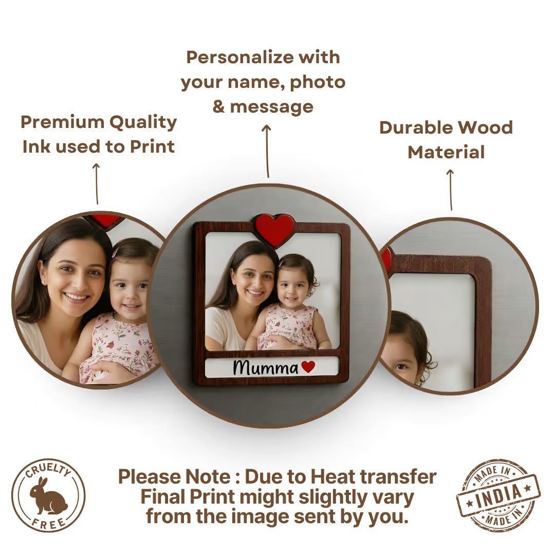 Mumma Wooden Personalized Photo Fridge Magnet