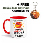 Loveliest Brother Personalized Mug Red