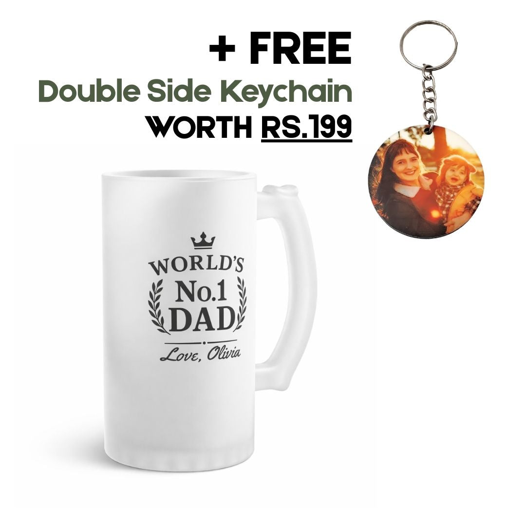 Worlds no 1 Dad Personalized Beer Mug