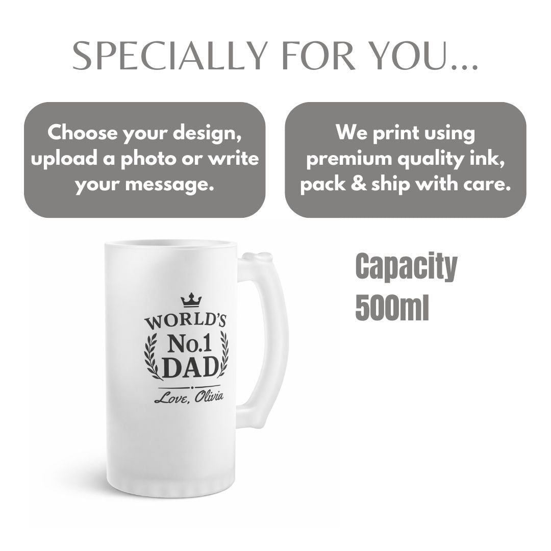 Worlds no 1 Dad Personalized Beer Mug