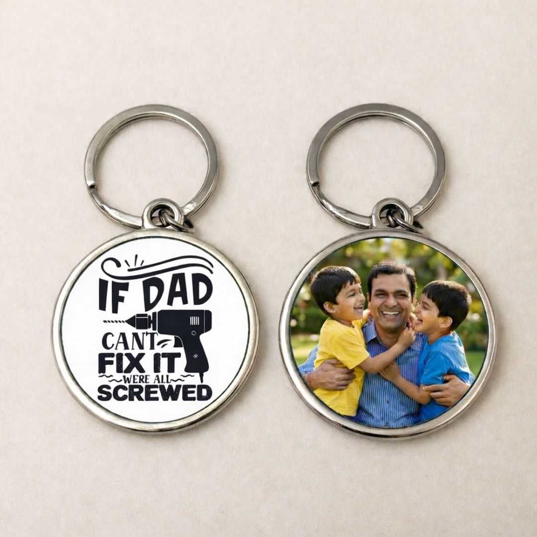 Double Side Circle Personalized Metal Keychain