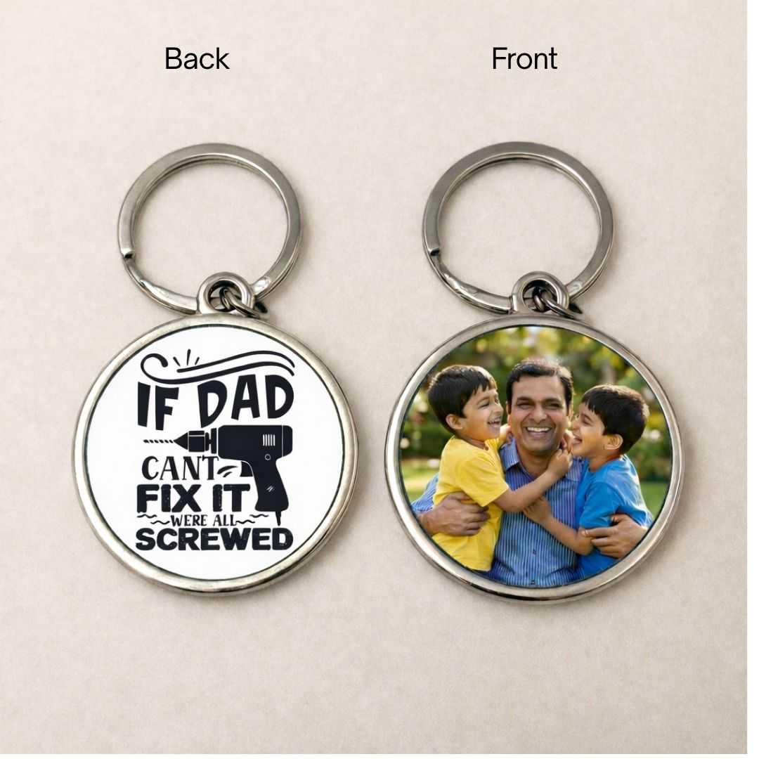 Double Side Circle Personalized Metal Keychain