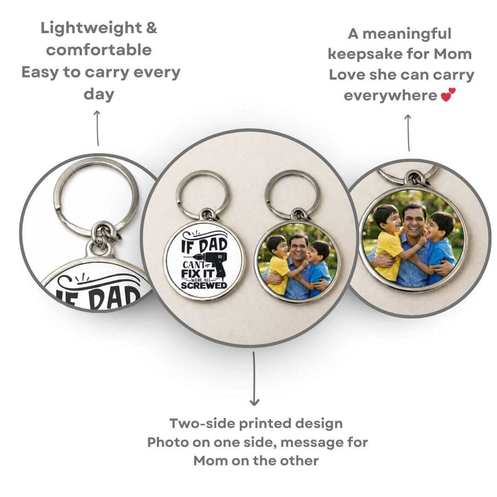 Double Side Circle Personalized Metal Keychain