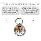 Double Photo Print Personalizedmetal keychain for Doctor