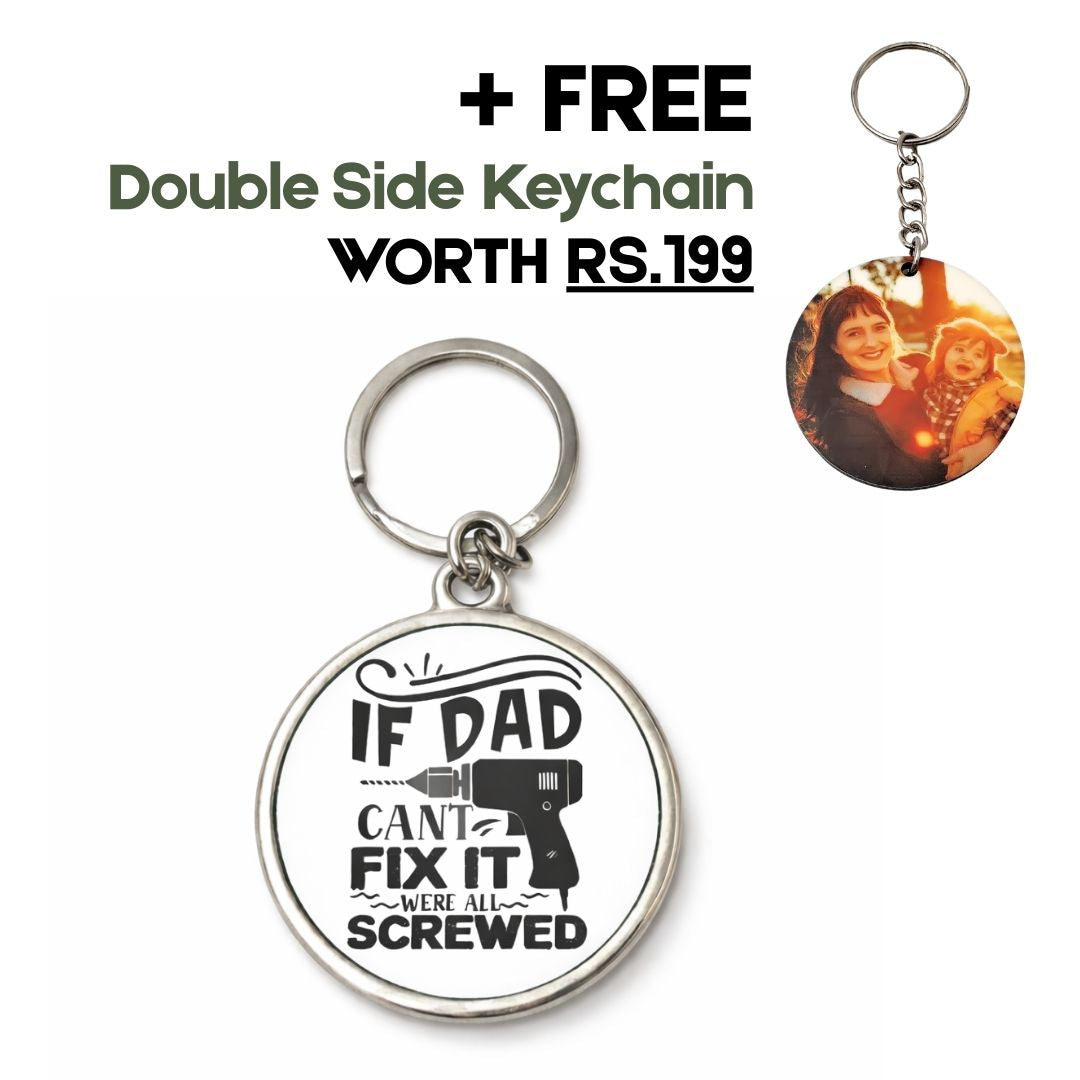 Personalized Metal Keychain for Dad - Double Side