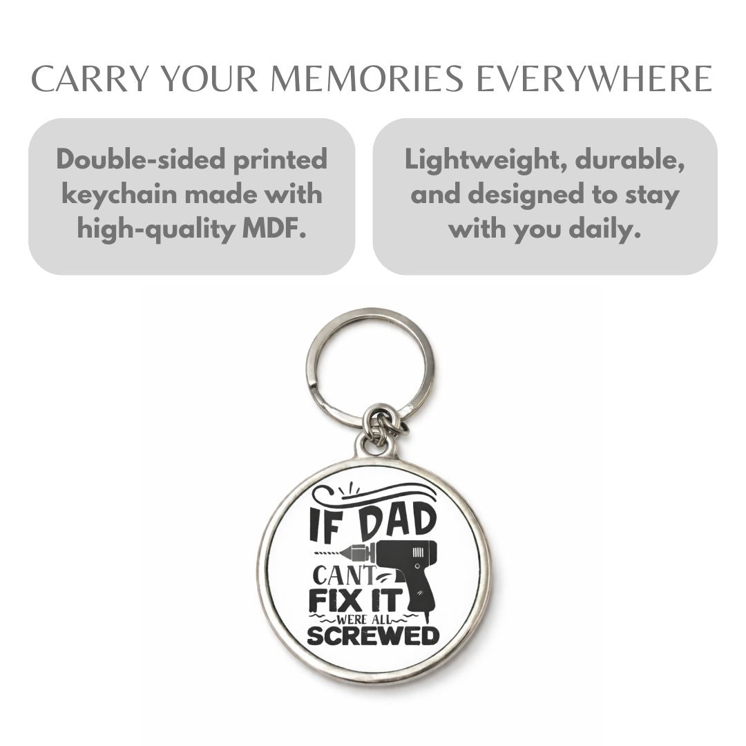 Personalized Metal Keychain for Dad - Double Side